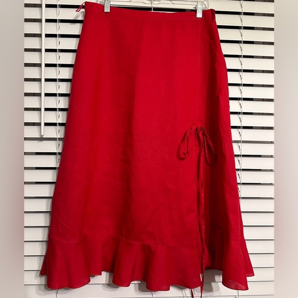 La Rea Dresses & Skirts - 🛍️ La Rea  100% Linen Open side Skirt Size Large excellent condition